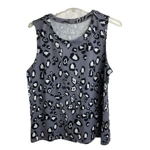 Women's Sleeveless Cheetah‎ Gray White Black Sleeveless Summer Blouse
